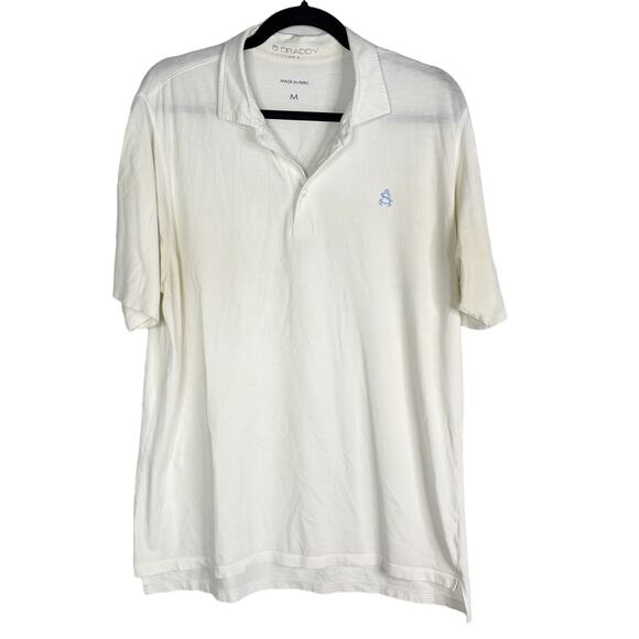 B Draddy Mens Medium M White Short Sleeve Golf Polo Shirt STAINED SA Golf Club - Picture 1 of 12